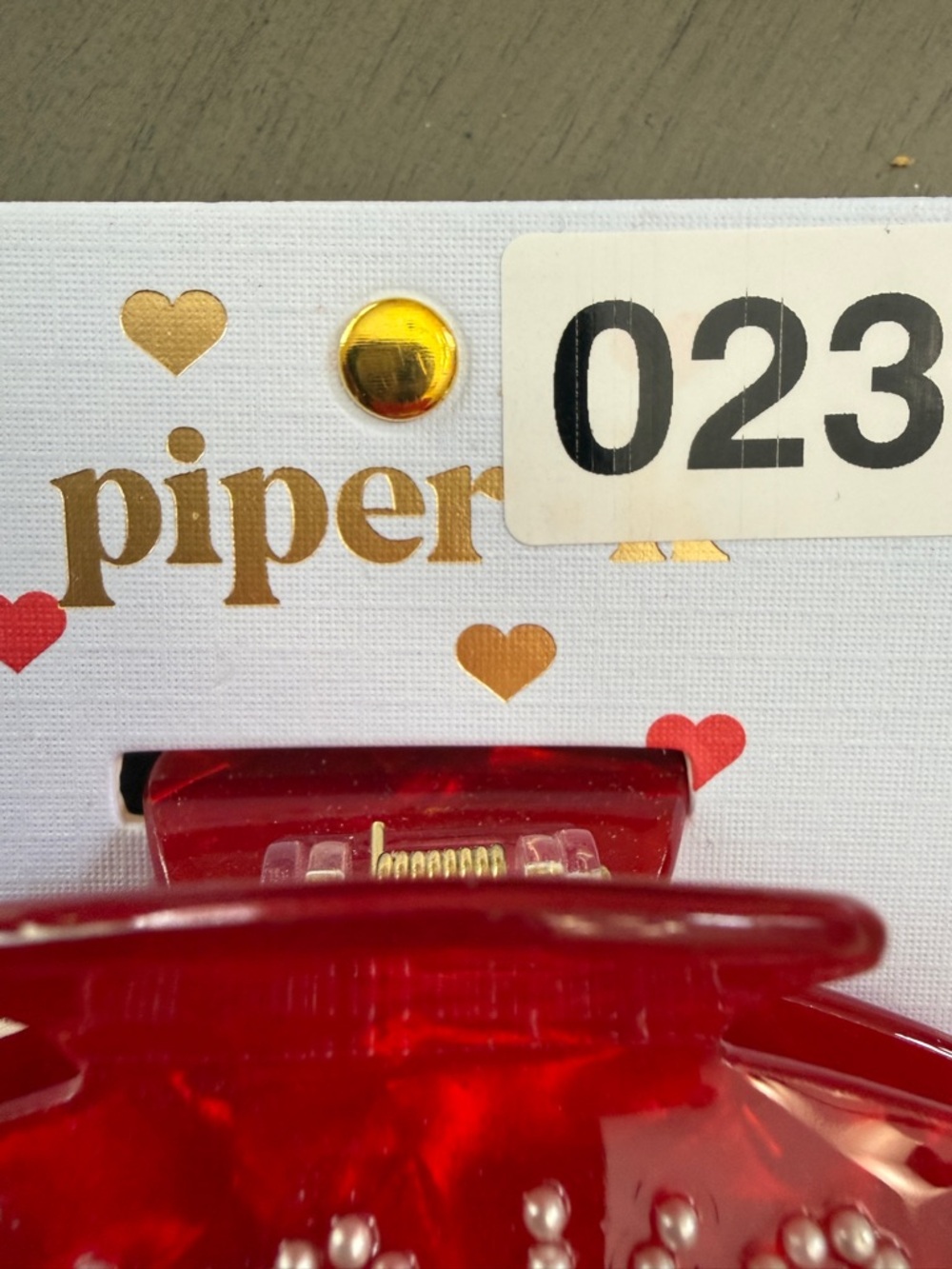 NEW Piper Red XOXO Pearl Heart Hair Claw Clip Coquette Y2K Valentine Aesthetic - Picture 4 of 7